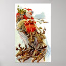 Search for santa sleigh art Vintage christmas