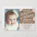 Search for watercolor flowers christening invitations Rustic