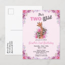 Search for safari animals 2nd birthday invitations Pink