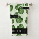 Search for palm leaf bath towels Greenery