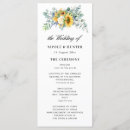 Search for sunflower wedding programs Rustic