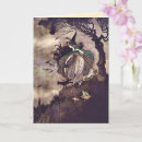 Search for broom halloween cards Vintage