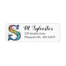 Search for letter s return address labels Watercolor