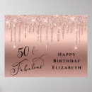 Search for gold 50th birthday party posters Glitter
