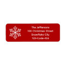 Search for red and white snowflakes return address labels Festive