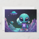 Search for funny alien cartoon cards Space