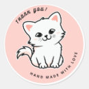 Search for cute white cat stickers Happy
