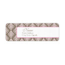 Search for pink damask return address labels Brown