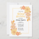 Search for boho 40th birthday invitations Vintage