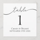 Search for elegant script font table cards Black and white
