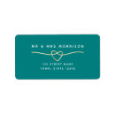 Search for teal heart return address labels Couple