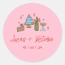 Search for funky wedding stickers Red