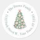 Search for pink return address stickers Christmas tree
