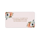 Search for peach floral return address labels Rustic