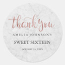 Search for gold thank you stickers Sweet 16