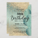Search for mint and gold birthday invitations Sparkle