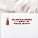 Search for winter bird return address labels Cardinal
