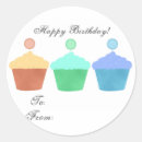 Search for colourful cupcakes stickers Birthday