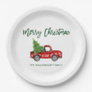 Search for christmas trucks paper plates Red and green