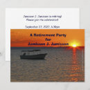 Search for boat at sunset invitations Retirement