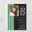 Search for green and black graduation invitations White