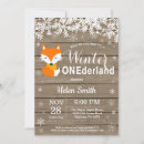 Search for fox 1st birthday invitations Winter onederland