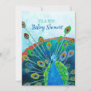 Search for peacock baby shower invitations Blue