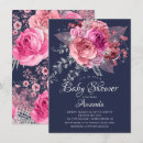 Search for navy and silver baby shower invitations For her
