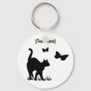 Search for cat silhouette key rings Black