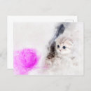Search for kitten with yarn postcards Cats