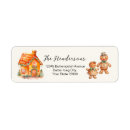 Search for gingerbread house return address labels Watercolor