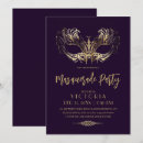 Search for purple gold masquerade party invitations Modern
