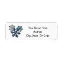 Search for glitter snowflake return address labels Blue