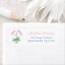Search for blue orchid return address labels Watercolor