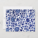 Search for blue floral pattern postcards Blue and white