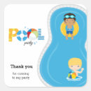 Search for boys pool party stickers Summer birthday