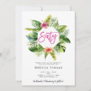 Search for tropical leaves birthday invitations Sixty