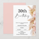Search for boho 30th birthday invitations Pampas grass
