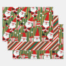 Search for kitsch christmas wrapping paper Santa claus