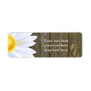 Search for white daisy return address labels Rustic