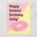 Search for pink birthday postcards Doughnut