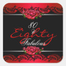 Search for red roses birthday stickers 80th