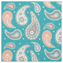 Search for teal and coral fabric Flowers