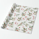 Search for holly and berries wrapping paper Botanical