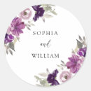Search for purple flowers wedding stickers Watercolor