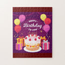 Search for happy birthday puzzles Illustration