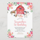 Search for pink farm birthday invitations Floral