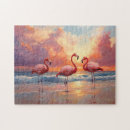 Search for beach scene puzzles Flamingo