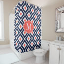 Search for navy blue and coral shower curtains Pattern