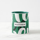 Search for black white green mugs Typography